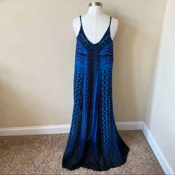 Express patterned strappy blue patterned maxi dress 5448 - Picture 3 of 11